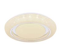 Plafoniera Smart Home con telecomando Plafoniera effetto stella in cristallo CCT dimmerabile, controllo app/vocale, LED 28W 2200Lm bianco caldo-freddo, DxH 48x7 cm