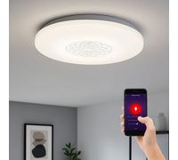 Eglo connect.z Smart Home Led plafoniera Capasso-Z, plafoniera cielo stellato Ø 34 cm, ZigBee, app e controllo vocale, colore della luce regolabile, dimmerabile