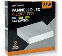 PLAFONIERA SMD LED 22W QUADRATA IP20 COLORE BIANCO CCT 3 IN 1 CAMBIA COLORE LUCE [EEK: F]