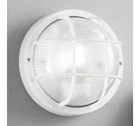PLAFONIERA SOFFITTO/APPLIQUE PARETE TONDA DA ESTERNO BIANCA 1XE27 TURTLE FAN