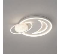 Plafoniera soffitto LED 90W Design Luna e Anelli Moon Dimmerabile Telecomando
