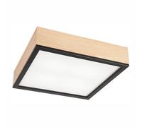 Plafoniera Soggiorno Legno Vetro B :3 8, 5 CM Pino Nero Deckenleuchte 4-flammig