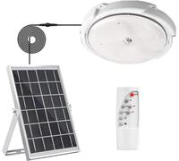 Plafoniera Solare a Led Plafoniera a Soffitto da Esterno con Sensore Crepuscolare Ricaricabile con Pannello Solare IP65 Luce Fredda 6000k - 6500K con telecomando e timer Lampada da Giardino (400W)