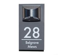 Plafoniera solare per porta, lampada da giardino in metallo acrilico con design inciso cavo, resistente alle intemperie, targa decorativa solare per esterni per vialetti e cortili (2)