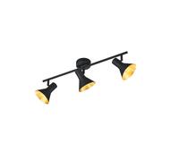 Plafoniera spot a 3 luci nero oro orientabile moderna coll. TR327