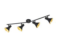 Plafoniera spot a 4 luci nero oro orientabile moderna coll. TR324