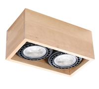 Plafoniera Spot Legno Angolare 27 x 14 X 10 CM Piccolo per 2x GU10 Corridoio