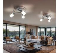 Plafoniera Spot Rotondo Lampada Spot 3xLED Mobile Vetro Alabatro Cromo 2er Set