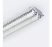 LEDKIA LIGHTING Plafoniera Stagna 120cm IP65 con due Tubi LED Vetro 18W 140lm/W per Soggiorno, Cucina 6000K Bianco Freddo