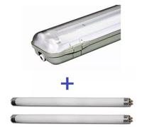 PLAFONIERA STAGNA completa DI NEON LED TUBO T8 -120-150 CM 220V SOFFITTO IP65 [EEK: F]