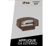 PLAFONIERA STAGNA APPLIQUE DA ESTERNO DOPPIA LUCE ACCIAIO E27 LAMPADA LED