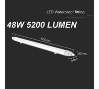 PLAFONIERA STAGNA completa DI LED NO TUBO T8 60-120-150 CM 220V SOFFITTO IP65 [EEK: A+]
