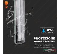 PLAFONIERA STAGNA COMPLETA DI NEON LED TUBO T8 60-120-150 CM 220V SOFFITTO IP65