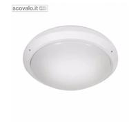 Plafoniera Stagna E27 Bianca 272mm Parete e Soffitto IP54 Resistente
