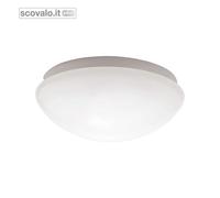 Plafoniera Stagna E27 Rotonda IP44 277mm Bianco Interno/Esterno