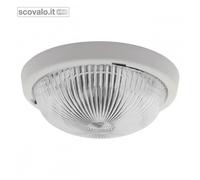 Plafoniera Stagna IP44 E27 Vetro Bianco 245mm Soffitto Esterno/Interno
