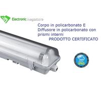 PLAFONIERA STAGNA NEON IP65 LED PER ESTERNO 120 CM DOPPIA CERTIFICATA ALTA QUALI