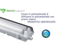 PLAFONIERA STAGNA NEON IP65 LED PER ESTERNO 150 CM DOPPIA CERTIFICATA ALTA QUALI