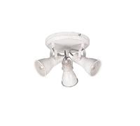 Plafoniera STEAM barra 3 Faretti e portafarettis orientabili D.28cm metallo bianco anticato 813430327