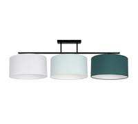 Plafoniera Tessuto Bianco Mint Verde Soggiorno E27 100 CM Deckenleuchte Grande