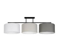 Plafoniera Tessuto Écru Grigio Grafite Soggiorno E27 100 CM Deckenleuchte Grande