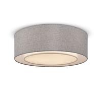 Plafoniera Tessuto Schermo Ø 52 CM Rotondo Grigio Cromo 3x E27 Deckenleuchte