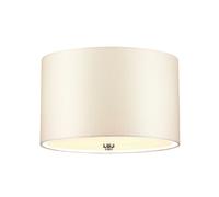 Plafoniera Tessuto Tondo Ø36cm Crema Cromo Deckenleuchte Soggiorno Camera Letto