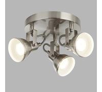 Searchlight Focus - Faretto Orientabile 3 Luci Argento Satinato, GU10