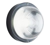 Plafoniera Da Esterno Contemp. Echo Tonda Termoplastica E Vetro Nero 1 Luce E27 [EEK: A++]