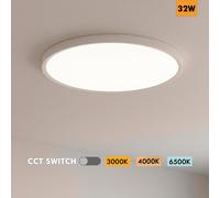 Plafoniera tonda design sottile slim moderna LED 32W CCT luce soffitto per bagno [EEK: E]