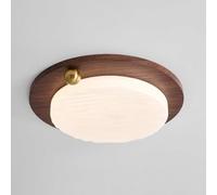 Plafoniera Tonda LED, Venature Legno Lampada da Soffitto Camera | Luce a Soffitto Dimmerabile Bianca Texture Incasso Retrò Basso Profilo Alto CRI Illuminazione per Studio Casa(Stepless)
