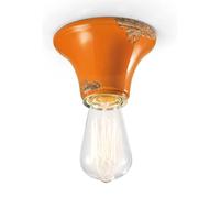 Plafoniera Tonda Piccola Ceramica Arancio 1 Luce E27