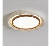 Plafoniera Tonda Tessuto Incasso, Ondulata LED Lampada da Soffitto | Luce a Soffitto Retrò Bianca Pieghettata Piatta Nordica 3CCT Illuminazione per Camera Salotto Studio(50cm/19.68in)