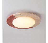 Plafoniera Tonda Travertino LED, Bicolore Lampada da Soffitto Letto | Luce a Soffitto Giapponese Basso Profilo Minimalista Dimmerabile Moderna Luce da Interno per Studio(Stepless,38cm/14.96in)