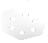 Plafoniera Moderna Esagonale Hexagon Metallo Bianco 6 Luci Led 12X6W