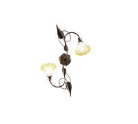 Plafoniera Tristano 2 luci 40x65x20 cm marrone Nero