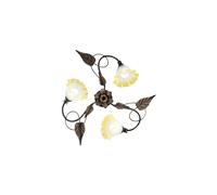 Plafoniera Tristano 3 luci 68x20 cm marrone Nero