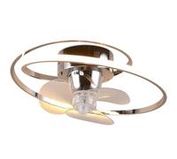 Plafoniera ventilatore a led cromata ø50 cm con telecomando