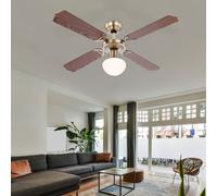 Plafoniera Ventilatore da Soffitto Lampada 3 Livelli Pre- & Ritorno Legno 1x E27
