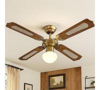 Plafoniera Ventilatore da Soffitto Lampada 3 Livelli Pre- & Ritorno Legno 1x E27
