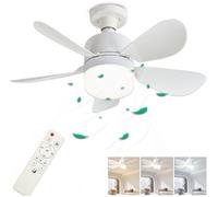 Plafoniera Ventilatore da Soffitto LED 19W Dimmer 3 Velocità Telecomando Interno