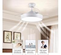 Plafoniera Ventilatore da Soffitto LED con 3 Ventole a Scomparsa e Telecomando