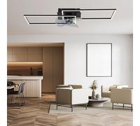 Plafoniera Ventilatore da Soffitto Soggiorno LED Telecomando Dimmerabile L 90 CM