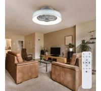 Plafoniera Ventilatore da Soffitto Telecomando Regolabile LED Cct Timer [EEK: Inaditato]