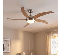 Plafoniera Ventilatore da Soffitto Telecomando Timer Legno 2x E27 Dxh 132x41cm [EEK: Non valutato]