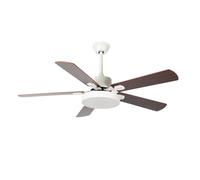 Plafoniera ventilatore da soffitto ventilatore da camera raffreddatore lampada da soggiorno, ferro acrilico compensato marrone, telecomando 5 livelli CCT, 1x LED 1750Lm 3000K, 4000K, 6500K, D 130 cm