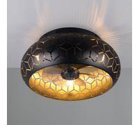 Plafoniera Ventilatore in Metallo Ø50cm colore Nero e Oro