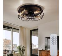 Plafoniera Ventilatore Lampada Sala Pranzo Timer Telecomando 3 Livelli E27 [EEK: Non valutato]