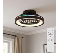 Plafoniera Ventilatore Ventola Arcobaleno Telecomando Regolabile LED RGB D 48 CM [EEK: Inaditato]