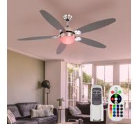 Ventilatore da Soffitto Lampada Ventilatorleuchte LED RGB Telecomando Cambio [EEK: F]